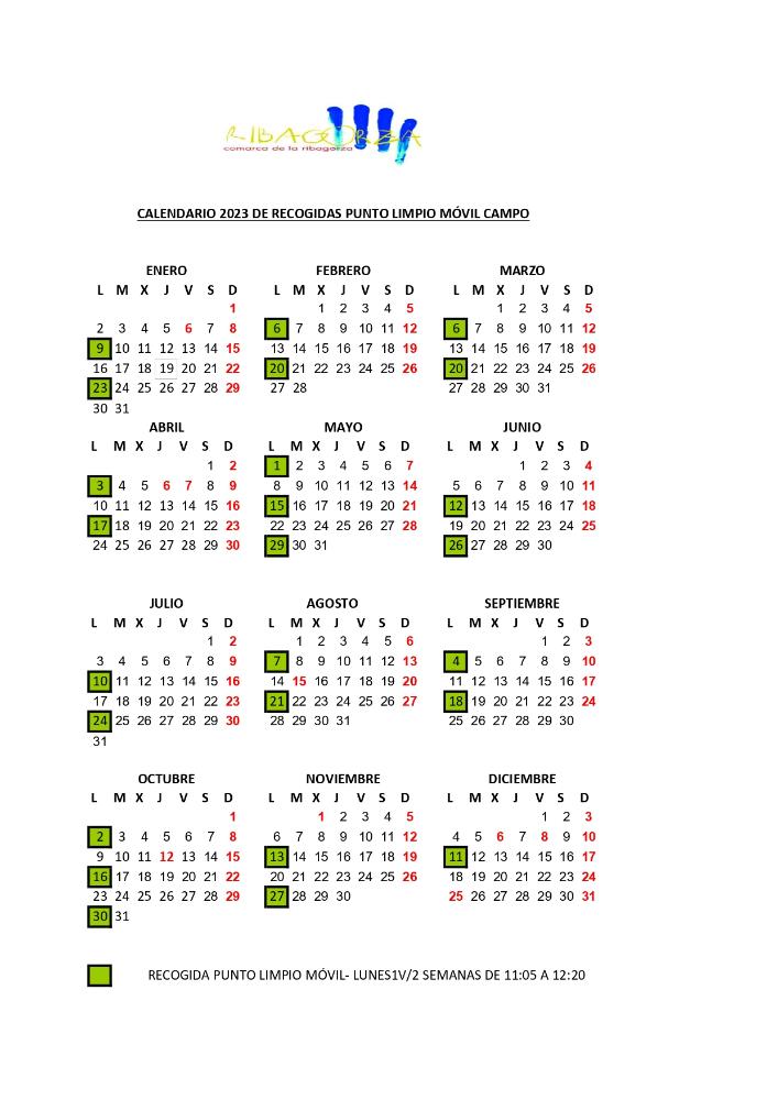 Imagen Calendario punto limpio móvil