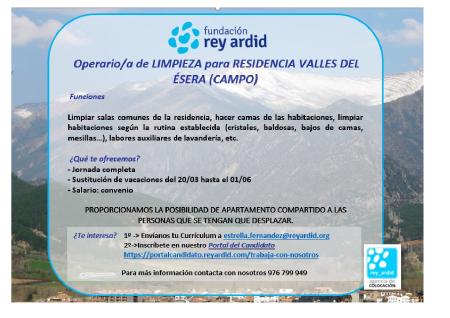 Imagen Oferta de empleo en Residencia de Mayores de Campo