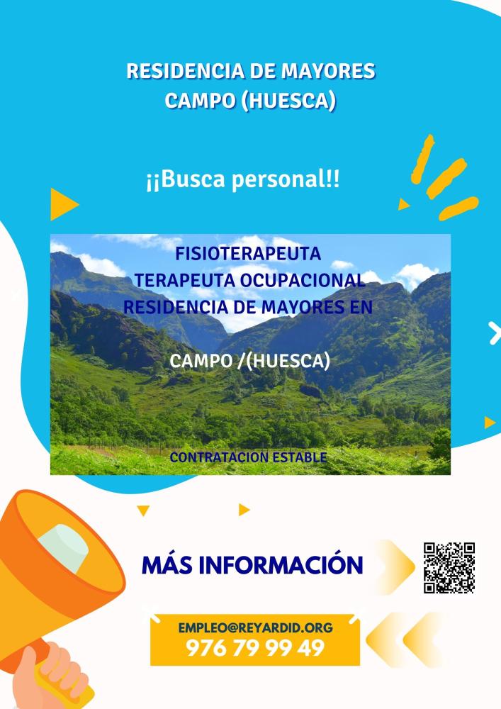 Imagen Oferta de empleo en Residencia de Mayores de Campo