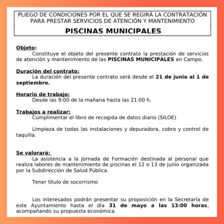 Imagen Pliego de condiciones piscinas