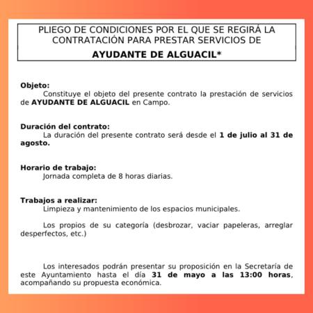 Imagen Pliego de condiciones ayudante de alguacil