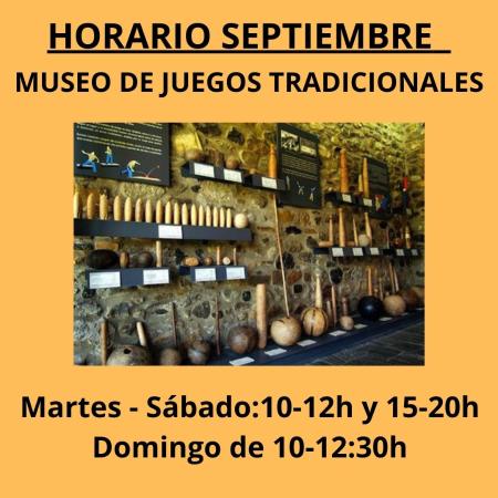 Imagen Horario del Museo de Juegos Tradicionales en Septiembre