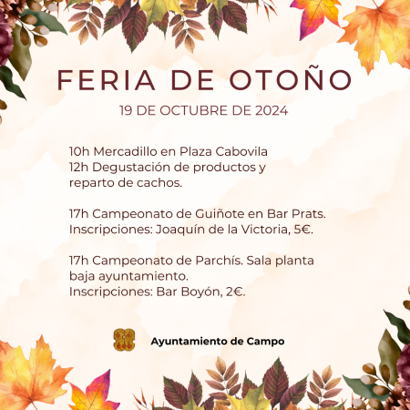 Imagen Feria de otoño 19 de octubre