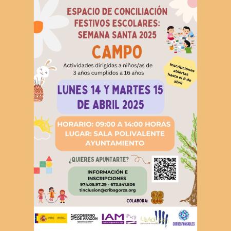 Espacio de conciliación en Campo en Semana Santa
