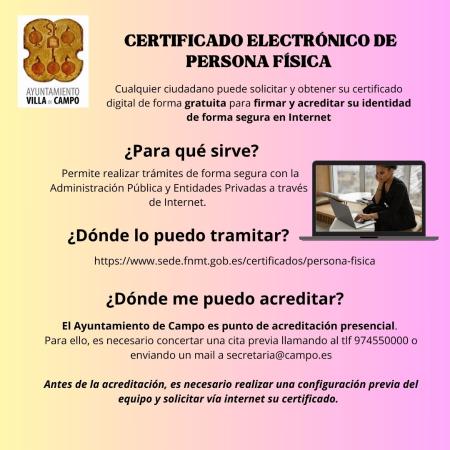 El Ayuntamiento de Campo es punto de acreditación presencial para el...