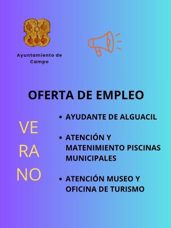 OFERTAS DE EMPLEO – TEMPORADA VERANO 2026