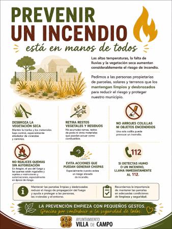 Prevenir un incendio está en manos de todos