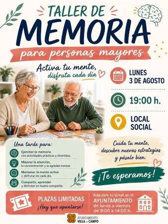 Imagen Taller de memoria para personas mayores